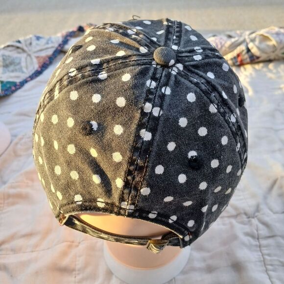 Black and White Fun Fashion Polka Dotted Baseball Cap Unlimited Possibilties - Picture 6 of 9